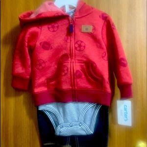 Carters boy 3 piece set outfit size 6 months jacket onesie pants